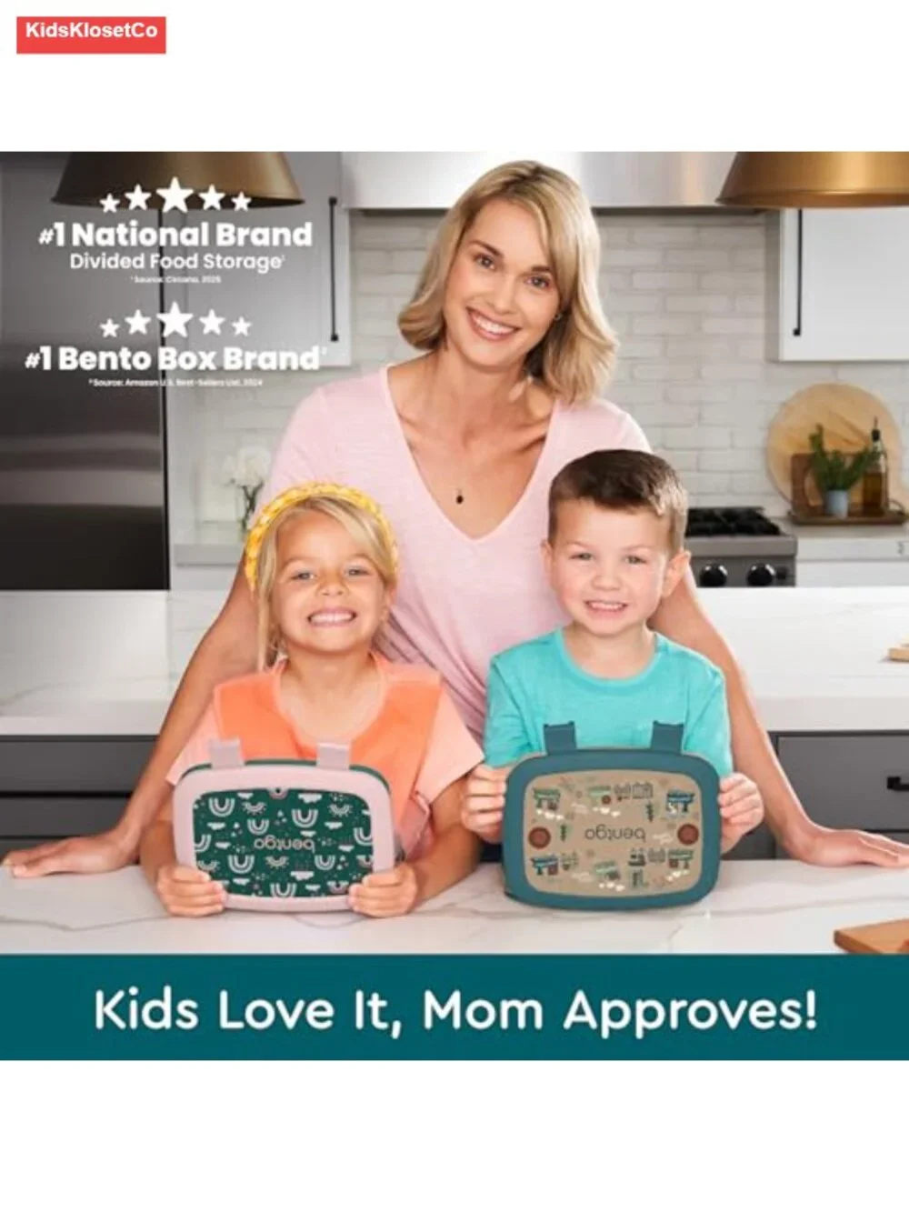 Leak-Proof 5-Compartment Bento Lunch Box for Kids, Ages 3-7, Durable,